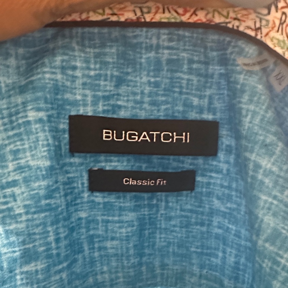Bugatchi Textured Blue Shirt